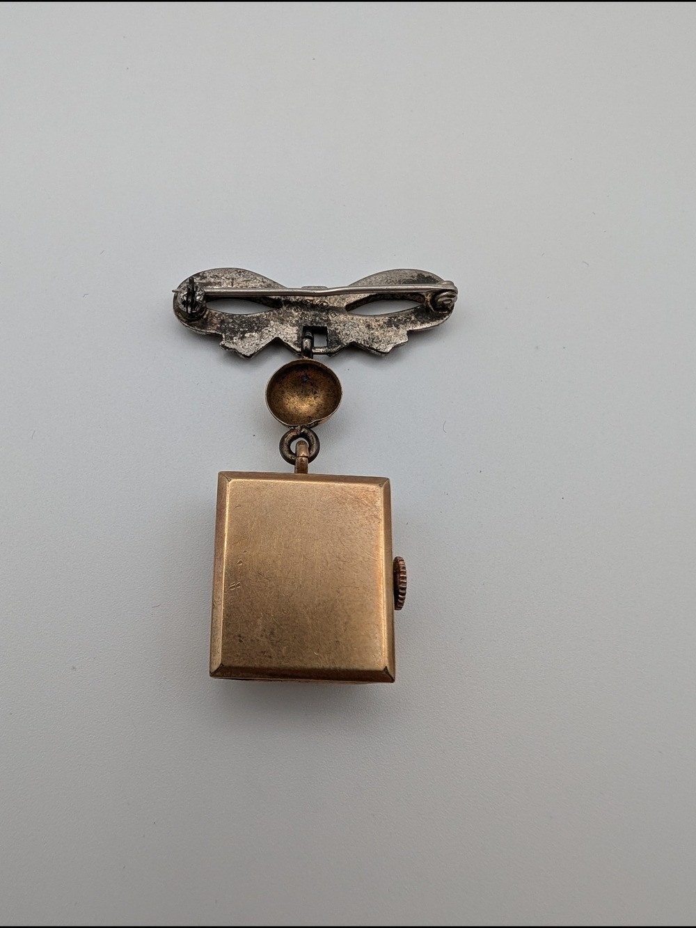 Royce Vintage Pendant Watch Brooch - Gold & Silver Tones - Picture 5 of 6